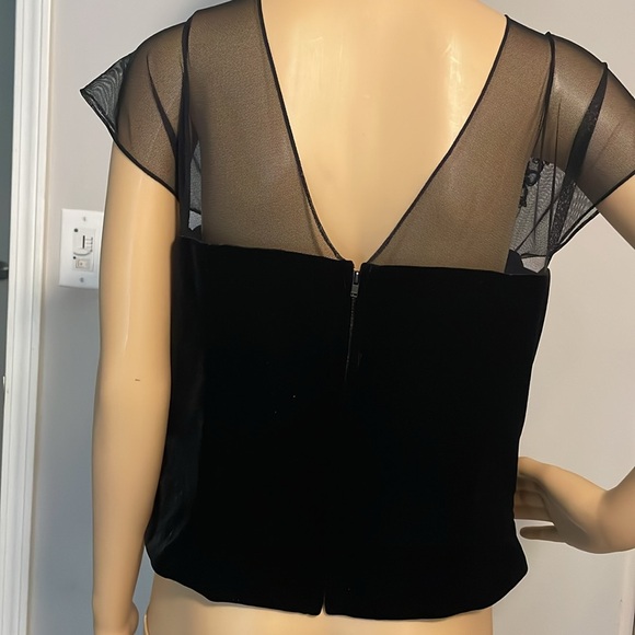 Vintage 1990 Jeffery & Dara Evening Velvet Embellished Cocktail Blouse - Picture 5 of 9